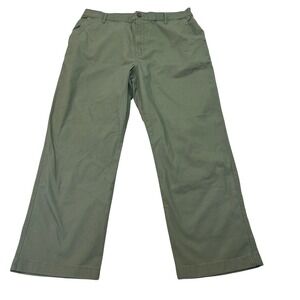 GH Bass Co Cargo Pants Green Utility Pockets Elastic Waist Women Size 14